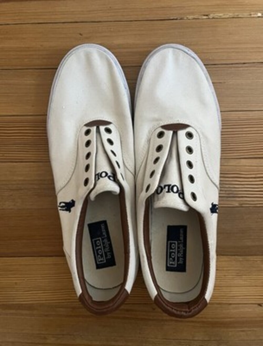 Polo Canvas And Leather White Vaughn Sneakers. Size 13D. Casual Cool.